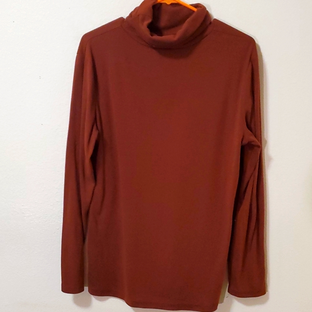 Burnt orange turtle neck